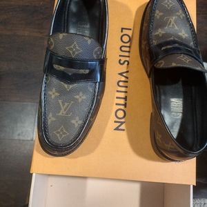 Louis Vuitton brown penny loafers shoes